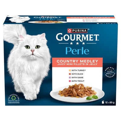 M&S Gourmet Perle Country Medley in Jelly Wet Cat Food 12 x 85g- Buy online at McGrocer