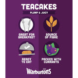 Warburtons fruity teacakes 4 per pack (British brand)