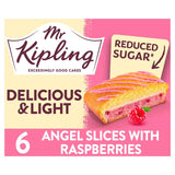 M&S Mr Kipling Reduced Sugar Angel Cake Slices with Raspberries 6-Pack- Buy online at McGrocer