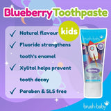Brush-Baby kids natural blueberry flavoured rocket toothpaste 50ml - British product