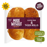 M&S gluten free tiger rolls 4 pack, imported from the UK