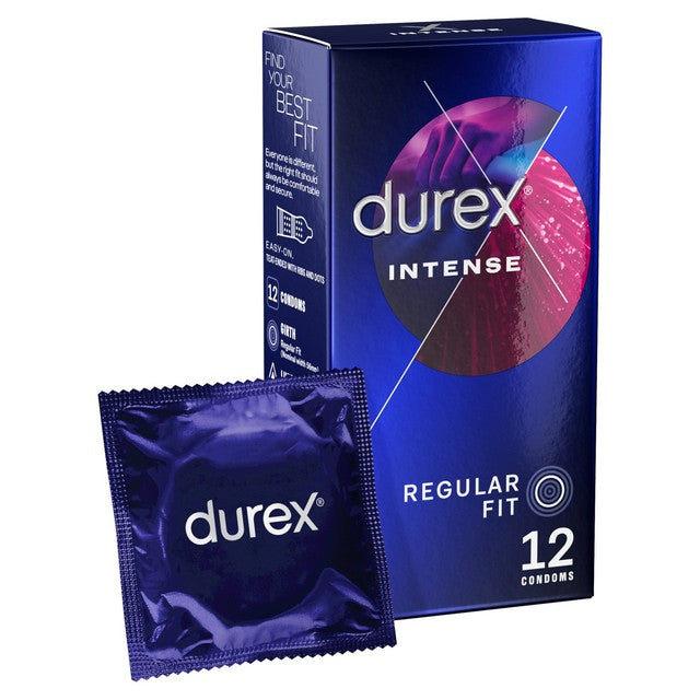 Durex Intense ribbed & dotted condoms 12 pack - British product