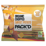 Pack'd frozen chopped sweet potato 450g, imported from the UK