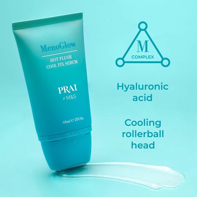 PRAI MenoGlow Hot Flush Cool Fix Serum 60ml, imported from the UK