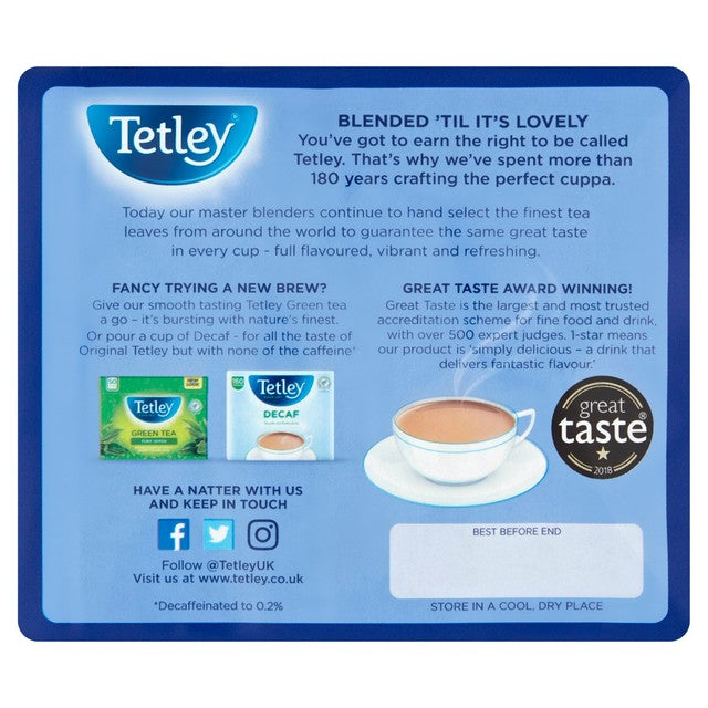 Tetley black tea bags (British brand)