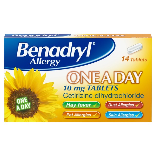 Benadryl One A Day Allergy Tablets 14 Tablets - British product