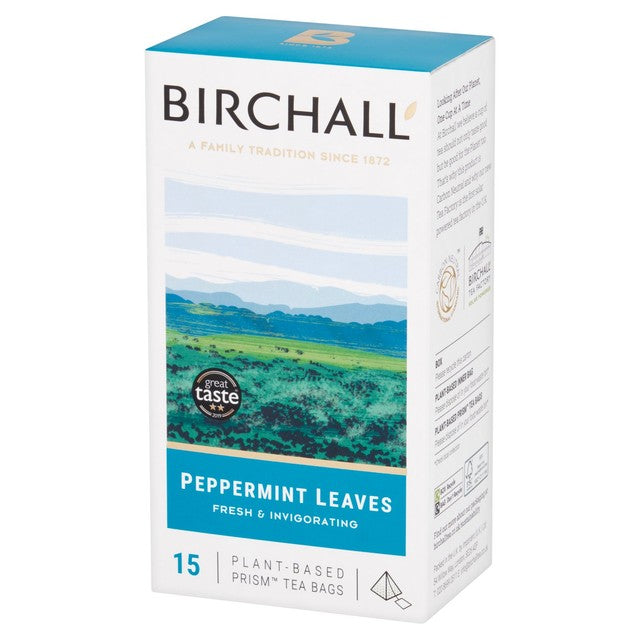 Birchall peppermint leaves tea bags 15 per pack - British product