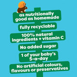 Heinz baby food puree pouch peach mango banana apple 100g, UK version