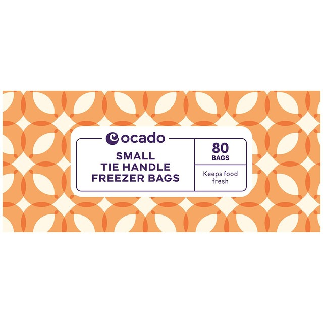 Ocado Small Tie Handle Freezer Bags 80 Pack, imported from the UK