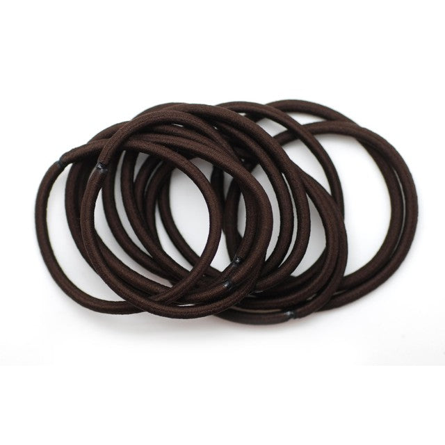 Basicare Brown thick snag-free hair elastics (British brand)