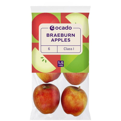 Ocado Britiske Braeburn-epler Fersk frukt 6-pakning