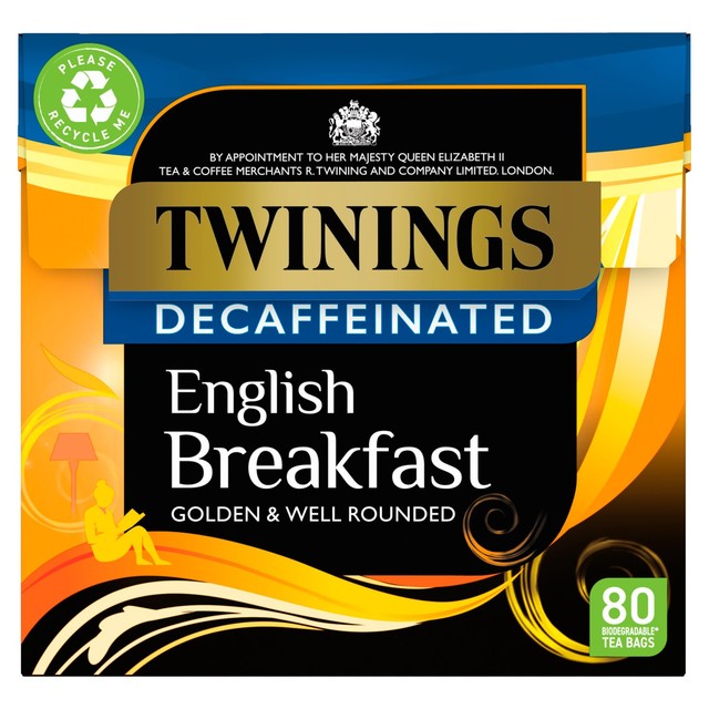 Twinings decaffeinated English Breakfast tea bags - British product