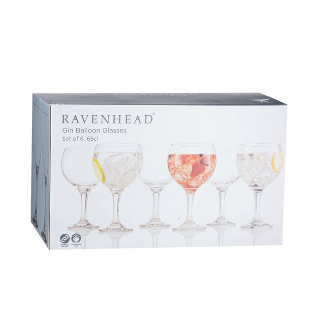 Ravenhead Entertain gin glasses 6-pack, imported from the UK