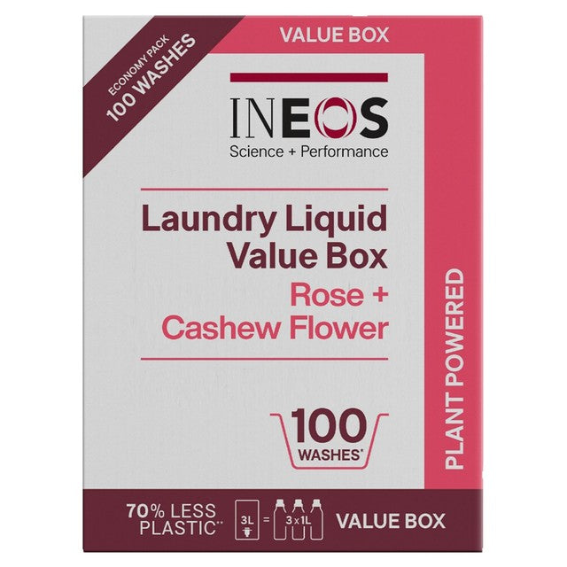 INEOS non-bio laundry liquid with rose and cashew flower fragrance 3L, UK version