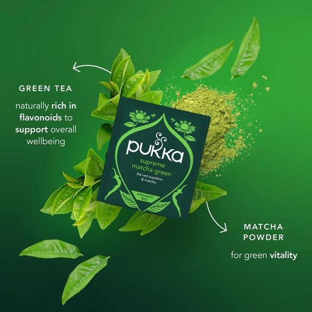 Pukka organic Supreme Matcha Green tea 40 bags, imported from the UK