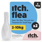 Itch flea and tick treatment for small dogs 2-10kg (British brand)