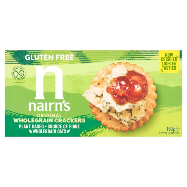 Nairns gluten free wholegrain crackers 160g, imported from the UK
