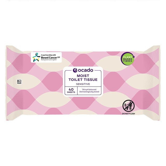 Ocado sensitive moist toilet tissues 40 pack, imported from the UK