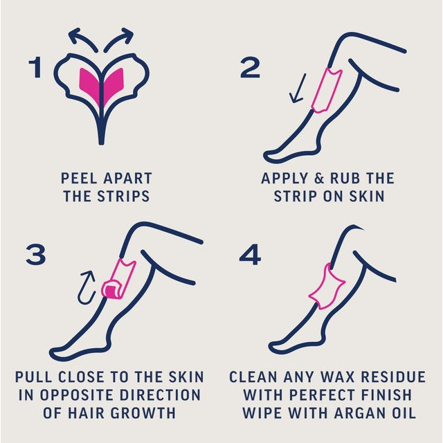 Veet sensitive wax strips for legs and body 40 strips (British brand)