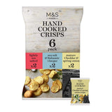 M&S Assorted Hand Cooked Crisps 6-Pack, imported from the UK