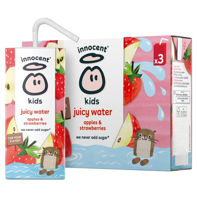 Innocent Kids Juicy Water Apples & Strawberries Juice Drink 3 x 200ml