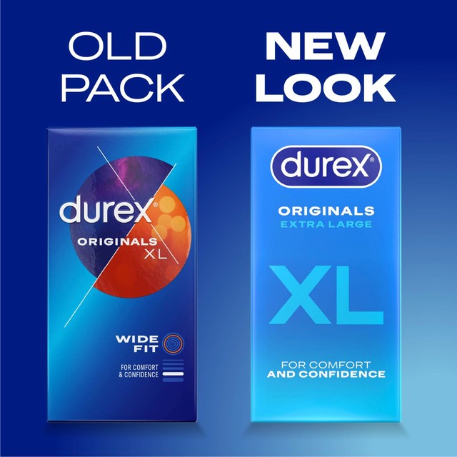 Durex XL condoms with extra silicone lube wide fit 12 pack - British product