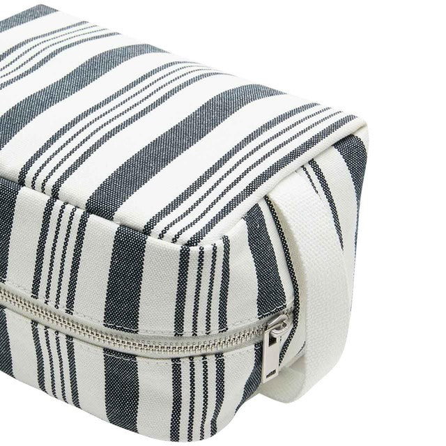 M&S striped canvas washbag navy mix one size, imported from the UK