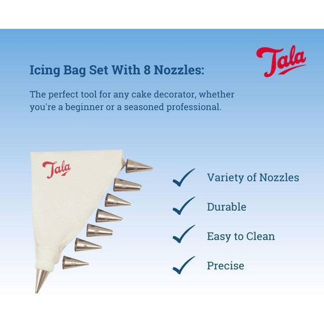 Tala Icing Bag Set 8 Nozzles 30cm (British brand)
