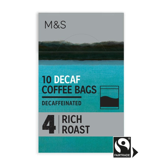 M&S Decaffeinated Ground Coffee Bags 75g, imported from the UK