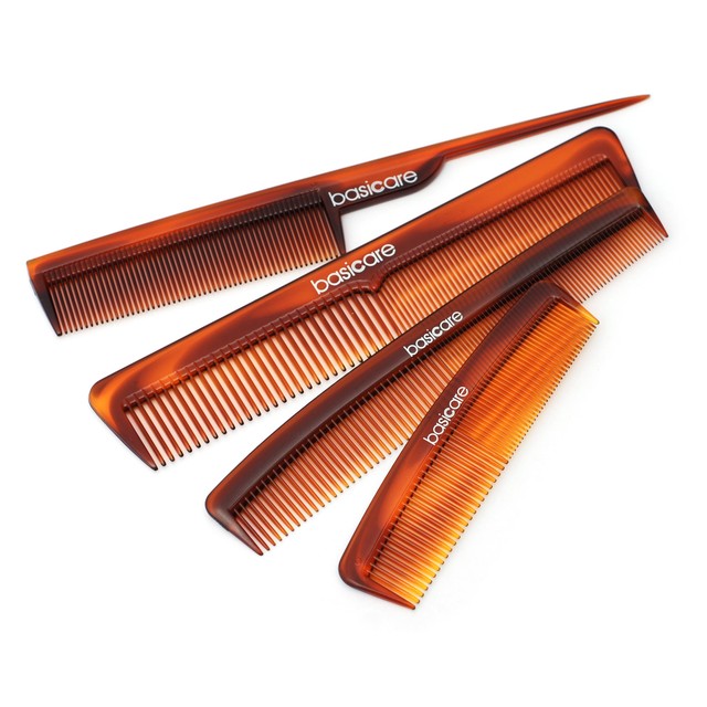 Basicare tortoise shell effect 4 comb pack - British product