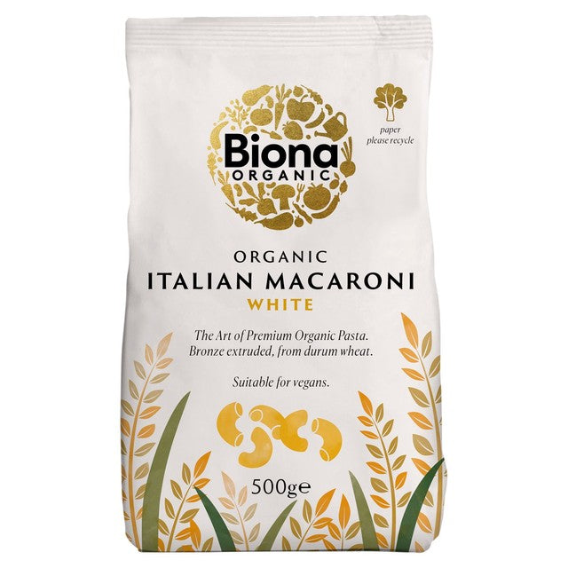 Biona organic white macaroni pasta 500g - British product