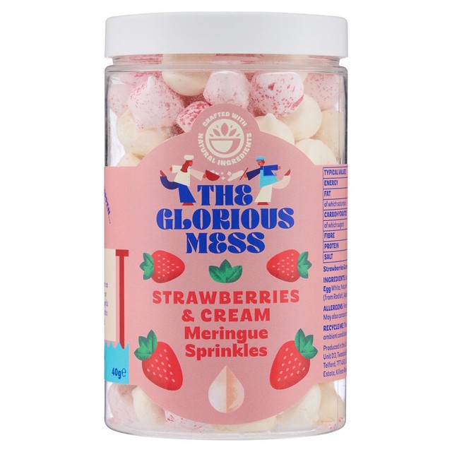 The Glorious Mess strawberries and cream meringue sprinkles - British product