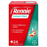 Rennie Sugar Free Tablets calcium carbonate antacid medicine pack of 24 - British product
