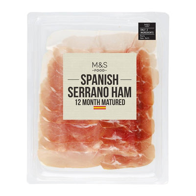 M&S M&S Spanish Serrano Ham Sliced Dry Cured Ham 70g- Buy online at McGrocer