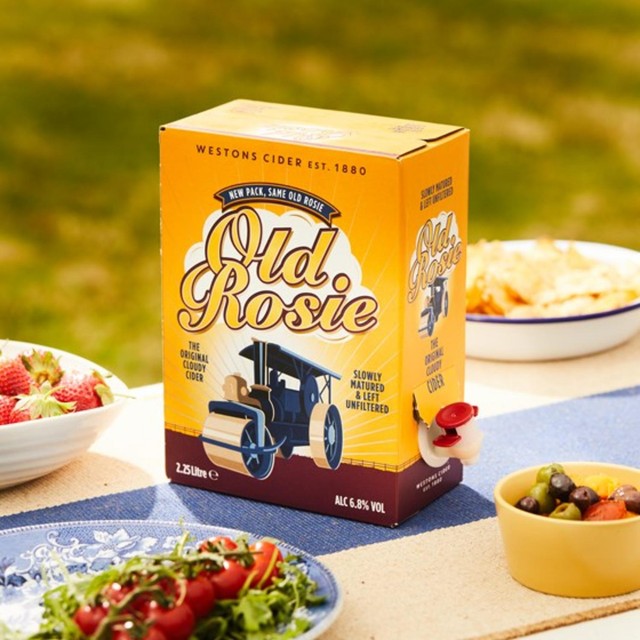 Old Rosie cloudy cider bag in box 2250ml, imported from the UK