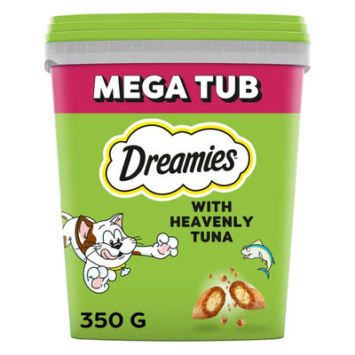 M&S Dreamies Cat Treats with Tuna Flavour Mega Tub 350g- Buy online at McGrocer