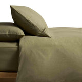M&S M&S Pure Brushed Cotton Bedding Set Super King Size Olive- Buy online at McGrocer