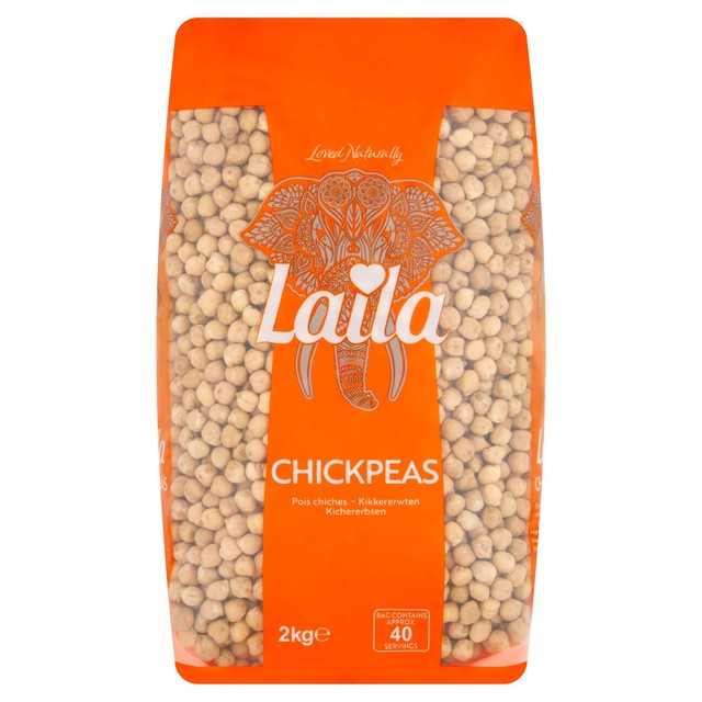 Laila dried chickpeas in a 2kg bag, UK version