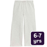 M&S Girls Wide Leg Cotton Rich Joggers in Grey Marl, Girls Joggers, 6-7 Y