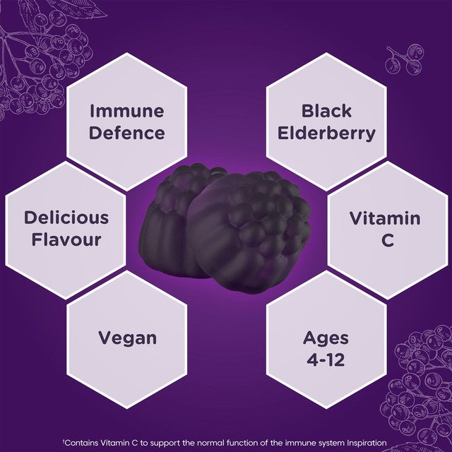 Sambucol children's vitamin gummies berry flavoured 30 gummies (British brand)