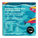 Fish 4 Ever skipjack tuna steaks in spring water 160g - British product