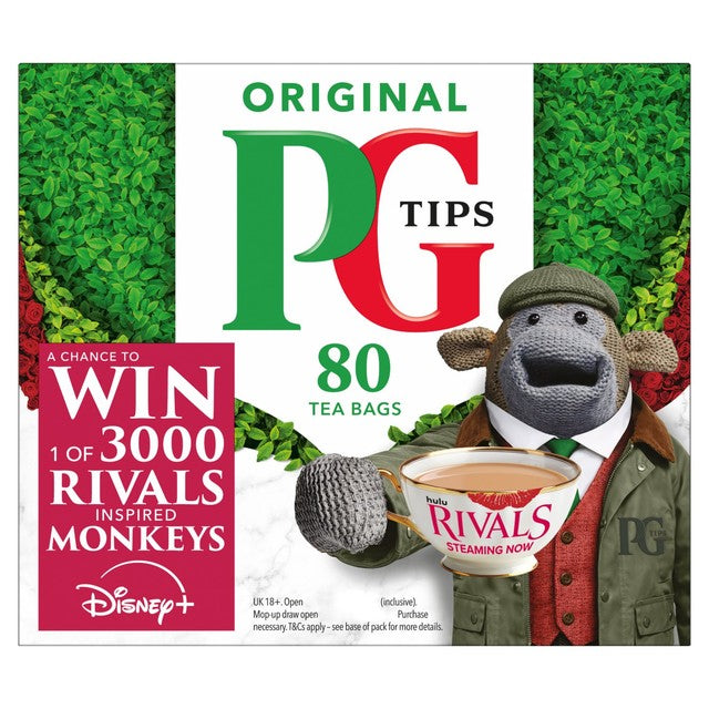 PG Tips original black tea bags 80 tea bags, imported from the UK