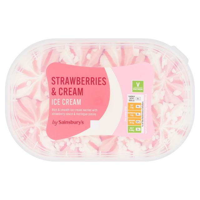 Sainsburys Strawberry Cream Ice Cream 900ml