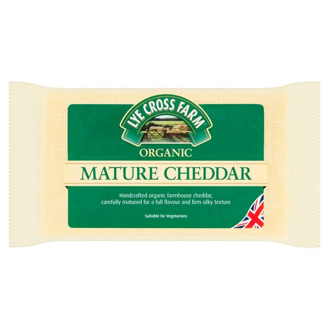 Lye Cross Farm organic mature cheddar cheese 350g, UK version