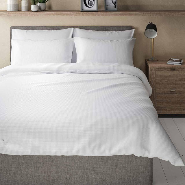 M&S cotton waffle bedding set white super king, imported from the UK