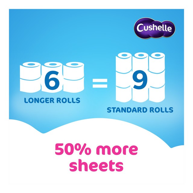 Cushelle original mega toilet rolls 6 pack - British product