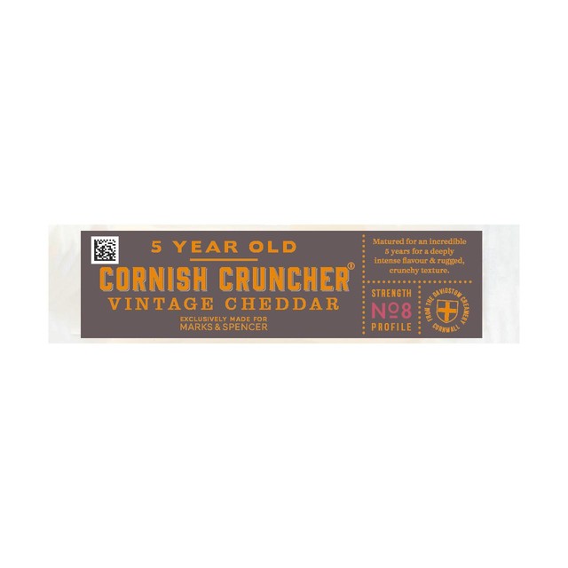 M&S Cornish Cruncher Reserve Extra Mature Cheddar 250g, imported from the UK