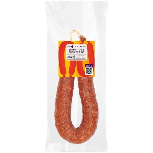 Ocado Spanish Mild Chorizo Ring 225g, imported from the UK