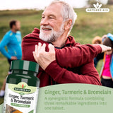 Natures Aid Ginger Turmeric Bromelain tablets 60 pack, imported from the UK