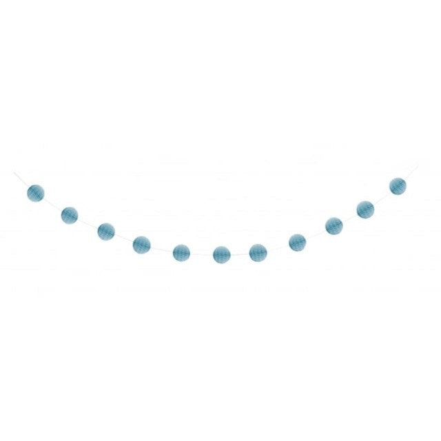 Unique Party powder blue honeycomb ball garland 7ft, imported from the UK